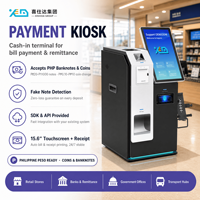 Kiosque de paiement par écran tactile en libre-service, terminal de paiement en espèces en intérieur avec imprimante de reçus et journal de transactions