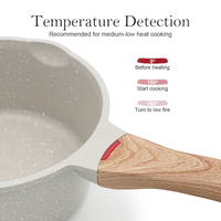 Ensemble de casseroles et poêles en aluminium moulé, revêtement antiadhésif granit beige-blanc, qualité professionnelle, sans PFOA, écologique, pour la maison.