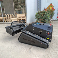 Équipement multifonctionnel de débroussaillage extérieur, largeur de coupe 800 mm, tondeuse à gazon télécommandée sur chenilles, alimentée au lithium