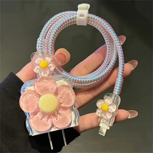 <span class=keywords><strong>Coque</strong></span> de protection USB en époxy à motif floral frais et mignon pour tête de câble de charge rapide <span class=keywords><strong>iPhone</strong></span> 18W-20W - Product Image 6