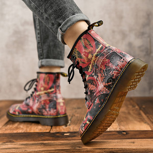 Bottes de randonnée pour hommes, imprimées en 3D, à lacets, tige en tissu extensible, motif léopard, antidérapantes, légères et confortables - Product Image 5