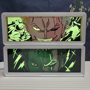 Lampe de chevet Roronoa Zoro Lightbox RGB avec rétroéclairage, piles 3AA, connexion USB-C, lampe de table 3D en papier découpé, thème anime. - Product Image 3