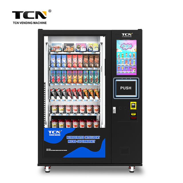 TCN Frozen Food Dumpling Meat Vending Machine Private Deep Freeze -18°C Compressor Cooling Smart Retail Solution With Elevator