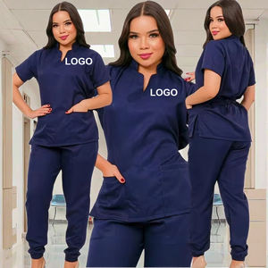 Удобный женский Рабочий костюм на заказ, модная дышащая эластичная униформа для медсестер, из прочного полиэстера - Product Image 2