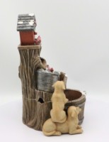 Fontaine de table en résine avec cascade, motif chien et oiseau, mini cascade d'intérieur pour bureau et maison, vente en gros B2B