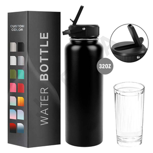 500ml//750ml/1000ml Cheap Promotional Black New Car Nice Wide Mouth Vacuum <b>Pink</b> Stainless Steel Water <b>Bottle</b> With Straw Lid - Product Image 6