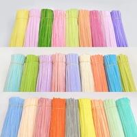Décorations de fête créatives et colorées, bâtonnets en chenille, fils pelucheux, 100 pièces, longueur 30 cm, 6 mm, pour artisanat DIY fait main