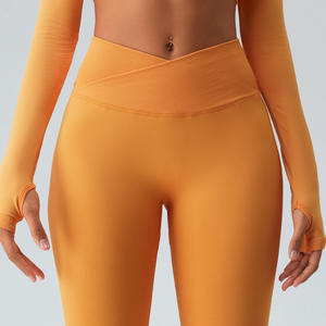 Pantalon de yoga européen américain taille haute sans couture pour femmes collants de fitness à séchage rapide pour la course à pied leggings de yoga - Product Image 2