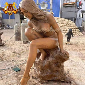 ตกแต่งสวนโลหะบรอนซ์ทองเหลืองประติมากรรมเปลือยผู้หญิงชีวิตที่สวยงามขนาดบรอนซ์เลดี้รูปปั้น - Product Image 1