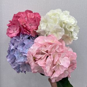 Bouquet de fleurs artificielles d'hortensias en soie, haute simulation, pour décoration de mariage, rose, bleu, violet, blanc - Product Image 1