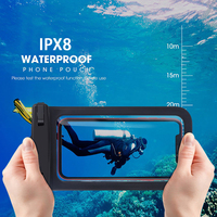 Multi-Color Universal Outdoor Sports IPX8 Waterproof Mobile Phone Bags With Hanging Rope Fit for Within 6.5 Inch Smartphone