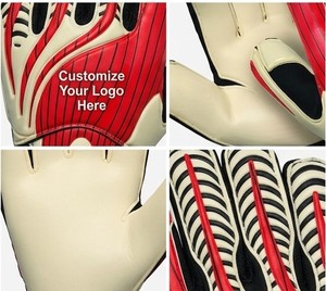 Gants de gardien de but de football personnalisables en cuir PU, doigts entièrement protégés, respirants, avec sangle de poignet réglable, unisexe - Product Image 4