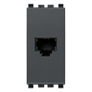 Plaque murale grise RJ11 6/4 pour connexion téléphonique - Product Image 1