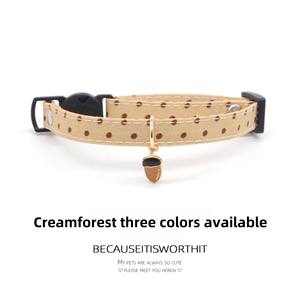 Lindo Simple ligero gato pequeño perro mascota <span class=keywords><strong>collar</strong></span> lunares estampado Floral <span class=keywords><strong>Collar</strong></span> liberación rápida hebilla de Seguridad cintas poliéster - Product Image 4