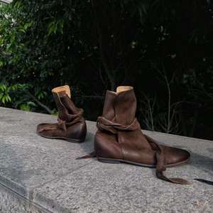 Botines Cortos de Piel Genuina 2026 con Diseño Retro y Lazo, Efecto Desgastado, Planos, para Mujer - Product Image 2