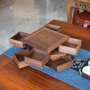 กล่องของขวัญงานแต่งงานไม้เนื้อแข็งสลักลายตามสั่ง - ชั้นวางอเนกประสงค์ - บรรจุภัณฑ์แบบวางได้ พร้อมโลโก้และสไตล์ที่กำหนดเอง - Product Image 5