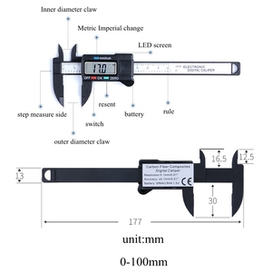 Calibrador Digital de Plástico de Alta Resistencia de 0-150 mm, Precio de Fábrica, Calibrador Electrónico de 6 Pulgadas con Micrómetro para Medir - Product Image 3