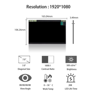 TIANMA TL070FVXS02 Layar Sentuh Panel Modul LCD TFT LTPS 7 Inci 1920x1080 FHD 120Hz dengan Tingkat Penyegaran Tinggi
