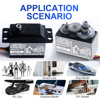 Servomoteurs à double roulement 40KG, servomoteur numérique à engrenages métalliques haute vitesse 90 180 degrés pour voiture RC, robot, kit DIY
