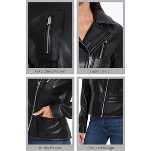 High-Quality Women's Leather Jacket Custom Designed for Winter Solid Plain Dyed Premium Quality Leather Jacket - Product Image 5