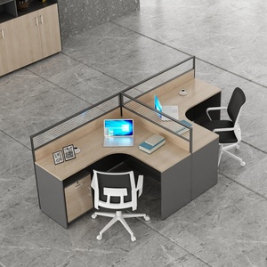 Modern Office Partition Workstation Office <b>Table</b> Cubicle 3 Person Workstation <b>Desk</b> Office Furniture - Product Image 2