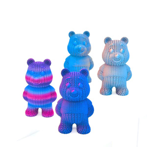 Venta al por mayor de Adorno de Oso con Degradado Impreso en 3D, Mini y Mediano, con Textura de Ganchillo, Juguetes de Animales, Servicios de Fabricación WANCAI WC-008 - Product Image 6