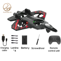 Drone rechargeable résistant aux chocs avec lumières colorées, quatre hélices, avion télécommandé, avion en mousse à cascade de gravité, jouets