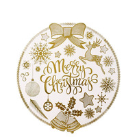 Série de tapis de table de Noël Ychon Festival, accessoires de cuisine domestiques, dessous de plat rond en PVC de luxe, anti-chaleur, imperméable, style occidental