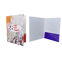 Carpeta de Presentación de Fábrica China, Impermeable, Ecológica, Reciclada, Impresión CMYK Personalizada, Carpetas de Papel con Doble Bolsillo para Tarjetas