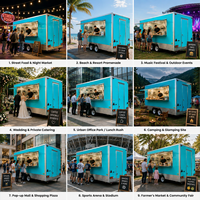 Remorque alimentaire mobile commerciale à double essieu avec fenêtre de service pour la restauration de rue et les entreprises de restauration
