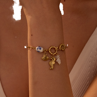 Bracelet Gaovo d'été en perles d'océan, en acier inoxydable, avec pendentifs coquillage et hippocampe, bijoux vintage tendance pour femme