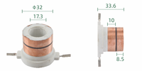Support de balais de charbons pour anneau collecteur (dimensions : 32*17.3 / 33.6*10*8.5 X 2 anneaux), pour assemblages de collecteurs à anneaux.