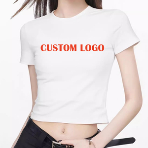 T-Shirt 2026 estiva a spalla normale Sexy da donna in cotone da 230gsm aderente aderente - Product Image 2