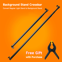 Barre transversale télescopique Beiyang à 3 sections, 10 pieds (3 m), support de fond réglable en aluminium pour trépied C