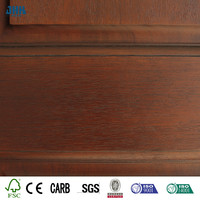 Pin JHK-PW-G25-2A et verre trempé avec verre Portes en bois à double entrée de haute qualité Porte d'entrée en bois massif acajou
