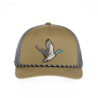 Gorra de béisbol de 5 paneles con bordado personalizado de pato real, diseño de aves silvestres, caza, gorra trucker con cuerda, snapback