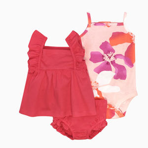 Set di 3 Pezzi <span class=keywords><strong>per</strong></span> <span class=keywords><strong>Neonata</strong></span>, Body <span class=keywords><strong>per</strong></span> Bambina, Confezione da 3 Body in Morbido Cotone, Outfit Estivi <span class=keywords><strong>per</strong></span> <span class=keywords><strong>Neonata</strong></span> - Product Image 4