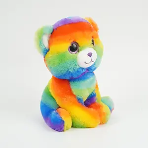 Mainan Beruang Mewah Hewan Boneka Warna-warni Desain Baru dengan Mata Besar untuk Anak-anak dan Bayi