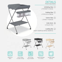 Table à langer pliable et portable pour bébé, robuste et légère, avec station de soins pour nouveau-né et organisateur de couches