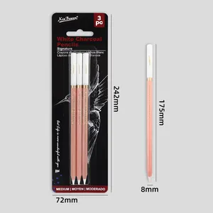 Xin Bowen Art Supplies Professional 3 Pcs Set White Charcoal Pencil For Sketching Art