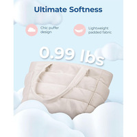 Sac fourre-tout léger en nylon pour femme avec fermeture éclair, imperméable, matelassé, à porter à l'épaule ou à la main, idéal pour les voyages, le travail, la gym – Compartiments multiples