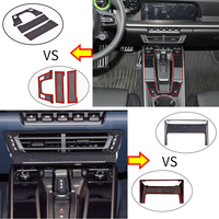 Panneau de commande de vitesses et garniture de volant en fibre de carbone véritable pour accessoires intérieurs Porsche 911
