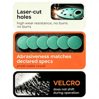 Disque de ponçage vert de 100 mm (4 po) pour préparation des surfaces métalliques, P100, résistant à la chaleur, motif 8 trous