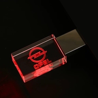 2024 Venta caliente Cristal transparente 3,0 USB Flash Stick 32G 64GB 128GB personalizado 3D logo crystol memoria USB memorias USB