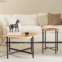 Table basse Senwell, style moderne élégant rétro, en bois massif et en fer, multifonctionnelle, écologique, meubles de salon