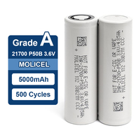 Baterai Lithium Ion Molicel P50B 21700 3.6v 5000mAh Asli, Arus Pengosongan Tinggi Maks 60A untuk Paket Baterai Drone