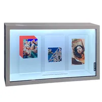 Boîte d'affichage lcd transparente 21.5/65/75/86 pouces vitrine lcd transparente hologramme 3d avec écran tactile