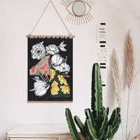 Affiches Murales Originales sur Toile pour Femme, Imprimés Chaleureux et Terrestres, Style Bohème Éclectique Abstrait, Motifs Floraux à l'Encre Imperméable, pour Décoration Murale de Salon