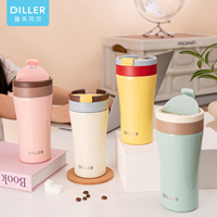 DILLER 420ml Tasse isotherme en acier inoxydable 316 à double paroi avec couvercle anti-fuite pour café