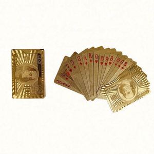 Jeu de cartes de poker personnalisé en or de haute qualité, cartes à jouer plaquées or imperméables - Product Image 2